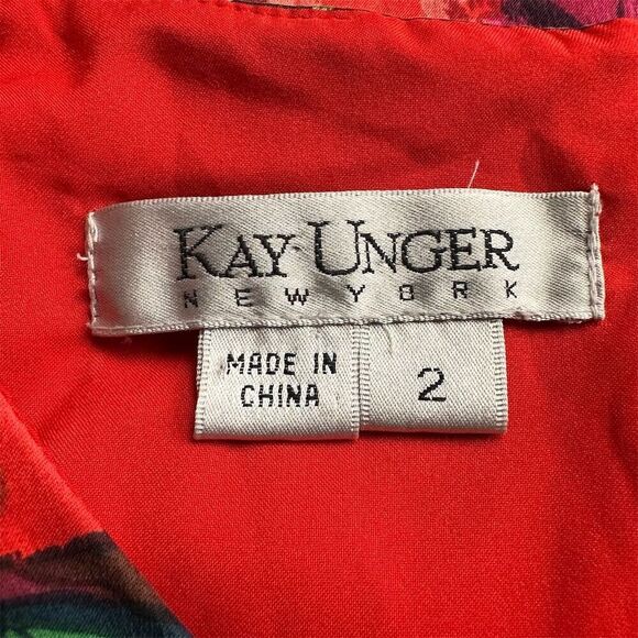 Kay Unger New York Women's Floral Silk Blend Midi Dress Size 2 Vintage - Picture 6 of 8